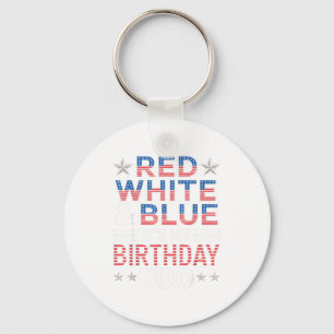 Rood Wit & Blauw Het Is Ook Mijn Verjaardag 4 Juli Sleutelhanger