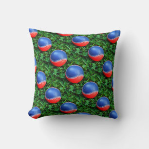 Rood wit & blauw honkbal kussen