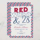 Rood Wit Blauw Juli 4e Picknick BBQ Verjaardagsfee Kaart (Voorkant / Achterkant)