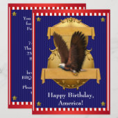 Rood Wit Blauw Kale Adelaar Patriottisch 4 juli Kaart (Voorkant / Achterkant)