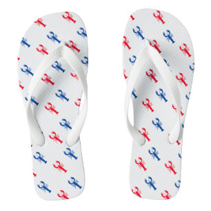 Rood wit blauw kreeft patroon Patriotic Beach Slee Teenslippers