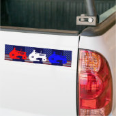 Rood wit blauw kweektractoren bumpersticker (Op Truck)