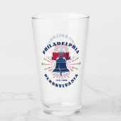 Rood Wit Blauw Liberty Bell Patriottisch Glas Cup (Achterkant)