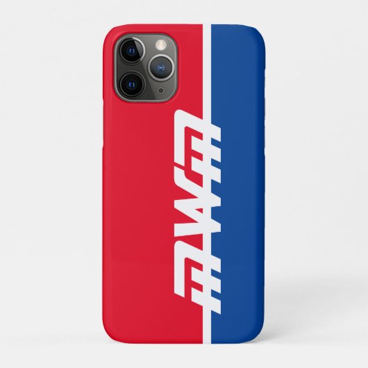 Rood Wit Blauw Monogram Mobiele Telefoon Case (Achterkant)