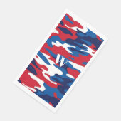 Rood Wit Blauw Monogram Patriottisch Camo Servet (Hoek)