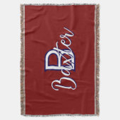 Rood Wit & Blauw Naam en Monogram Gepersonaliseerd Deken (Voorkant Verticaal)