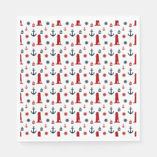 ROOD WIT BLAUW NAUTISCH PAPIEREN SERVETTEN (Voorkant)