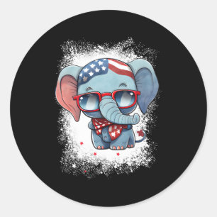 Rood Wit Blauw Olifant Amerikaanse vlag 4th van Ju Ronde Sticker
