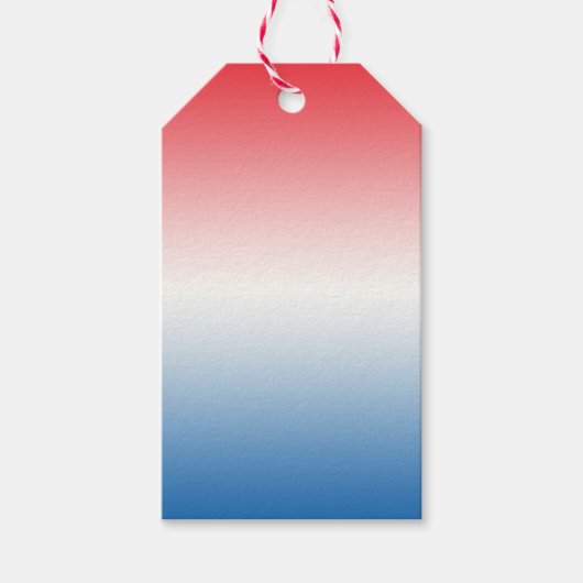 Rood Wit & Blauw Ombre Cadeaulabel (Voorkant)
