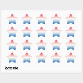 Rood Wit & Blauw Ombre Ster Sticker (Vel)