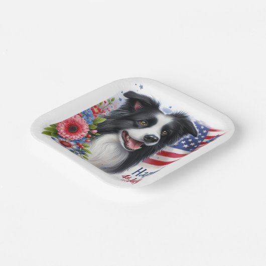 Rood Wit Blauw Patriottisch 4 juli Papier Bord (Gebogen)