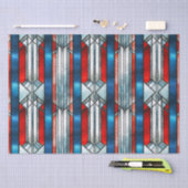 Rood Wit Blauw Patriottisch Glas in lood 4 juli Tissuepapier (Craft)