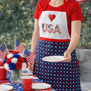 Rood Wit Blauw Patriottisch USA 4 juli Schort