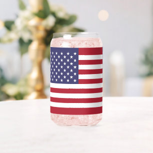 Rood Wit & Blauw Patriottische Amerikaanse Vlag Blikvorm Glas