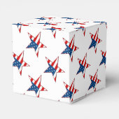 Rood Wit & Blauw Patriottische Sterren Hart Favor  Bedankdoosjes (Achterkant)