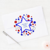 Rood Wit Blauw Polka Dot Aangepaste Stickers Sjabl (Envelop)