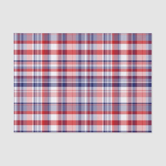 Rood, wit, blauw preppy Madras Pset Tissuepapier (Voorkant)