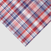 Rood, wit, blauw preppy Madras Pset Tissuepapier (Detail)