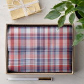 Rood, wit, blauw preppy Madras Pset Tissuepapier (Geschenk)