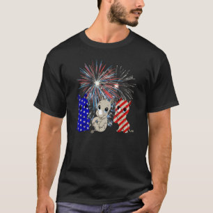 Rood Wit Blauw Rhino Vuurwerk Patriottisch 4e van T-shirt