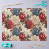 Rood Wit & Blauw Rozen  Geïnspireerd Decoupage Tissuepapier (Craft)