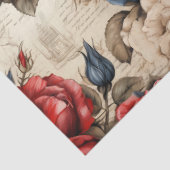 Rood Wit & Blauw Rozen  Geïnspireerd Decoupage Tissuepapier (Detail)