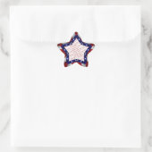 Rood Wit & Blauw Satijn Star Shape Design Lijst Ster Sticker (Tas)