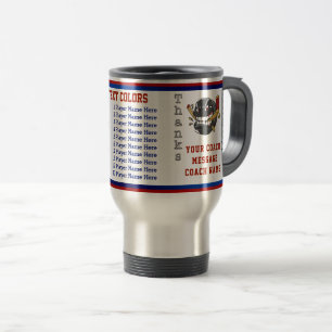 Rood, wit, blauw, speciaal op maat gemaakte hockey reisbeker