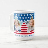 Rood Wit Blauw Star Foto Papa Hero Mok (Voorkant links)