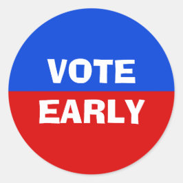 rood-wit-blauw stemmen vervroegd ronde sticker