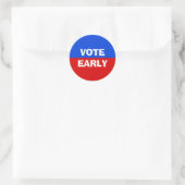 rood-wit-blauw stemmen vervroegd ronde sticker (Tas)