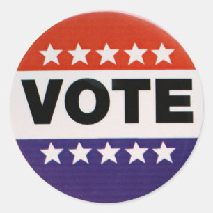 Rood Wit & Blauw Stemontwerp Ronde Sticker