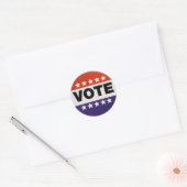 Rood Wit & Blauw Stemontwerp Ronde Sticker (Envelop)