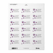 ROOD WIT BLAUW STER ADRESLABELS ETIKET (Full Sheet)