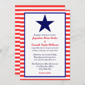 Rood Wit & Blauw Ster - Uitnodiging voor de bruilo (Voorkant / Achterkant)