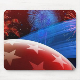 Rood wit blauw sterren en Fireworks-muispad Muismat