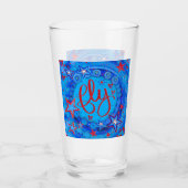 Rood Wit Blauw Sterren Inspirerende Vlieg Glas (Voorkant)