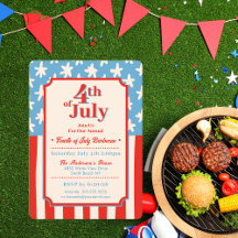 Rood Wit & Blauw Sterren & Strepen Familiebarbecue