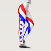 Rood Wit Blauw Strepen en Sterren Leggings (Rechts)