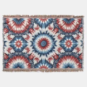Rood, Wit & Blauw Tie-dye Deken