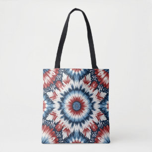 Rood, Wit & Blauw Tie-dye Draagtas