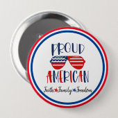 Rood Wit Blauw Trots Amerikaans Patriottisch Ronde Button 4,0 Cm (Voorkant /achterkant)