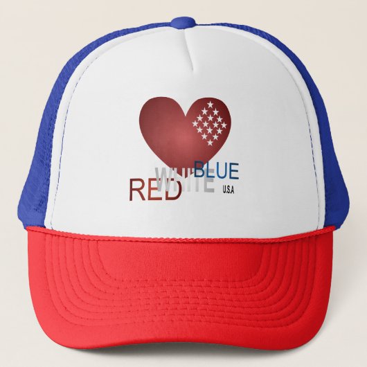 Rood, wit, blauw trucker pet (Voorkant)