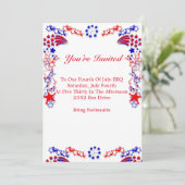 Rood, Wit & Blauw Uitnodiging (Staand voorkant)