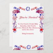 Rood, Wit & Blauw Uitnodiging (Voorkant / Achterkant)