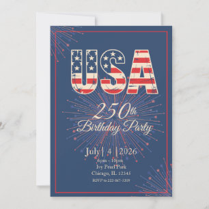 Rood Wit Blauw USA 250e verjaardag 4 juli Kaart