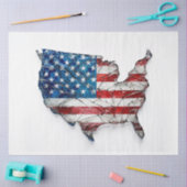 Rood Wit Blauw USA Flag Glas Effect Decoupage Tissuepapier (Craft)