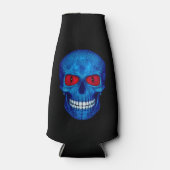 Rood Wit Blauw USA Zombie Schedel Fles Koeler (Voorkant)