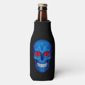 Rood Wit Blauw USA Zombie Schedel Fles Koeler (Fles Voorkant)