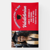 Rood Wit Blauw Valedictorian Graduation Party Spandoek (Verticaal)